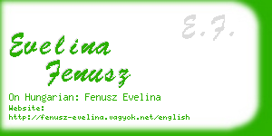 evelina fenusz business card